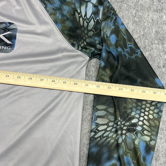 Huk Performance Fishing Shirt Mens M Gray Camo Raglan Long Sleeve Top Outdoors - Picture 13 of 16